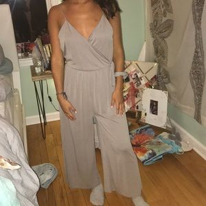 gray jumpsuit